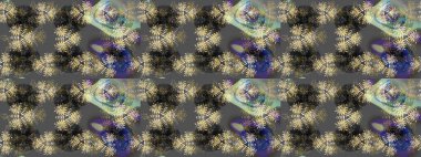 El çizimi. Çiçekli, yapraklı, çiçek desenli eskiz. Raster illüstrasyonu.