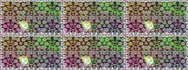 Gri renklere karalamalar çizen kusursuz çiçek deseni. Raster illüstrasyonu.