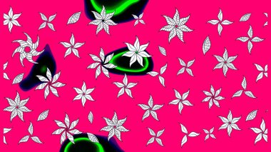 Raster illüstrasyonu. Mor renklere karalamalar çizilmiş çiçek deseni.