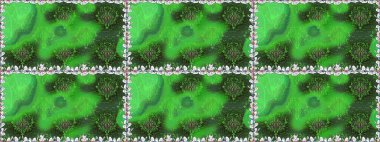 Raster illüstrasyonunda kusursuz çiçek deseni. Yeşil renkte çiçekler.