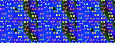 Paketleme, kağıt ve kumaş için uygun. Mavi arka planda renkli kelebekler. Kelebekli renkli halk müziği çizimi..