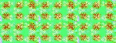 Renkli arka planda izole kar taneleri. Raster illüstrasyonu. Kar taneleri radyal yeşil, mavi ve turuncu renkler.