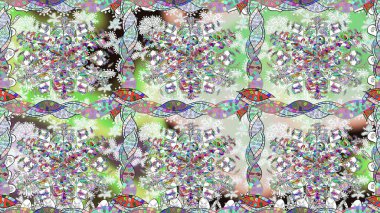 Tarafsız renklerde çiçekler. Raster düz çiçekleri pürüzsüz desen. Tasarım hediye paketi, tebrik kartları, posterler ve afiş tasarımı.