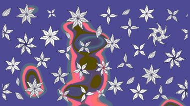 Arkaplan dokusu, duvar kağıdı, mor renkli çiçek teması. Kabile sanatı boho baskısı, klasik çiçek arkaplanı. Soyut etnik raster çizim kalıbı.