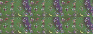 Kar tanesi renkli desen. Snowflakes desen. Raster kar taneleri arka plan. Renk arka plan üzerinde izole soyut kar taneleri ile düz tasarım. Raster illüstrasyon.