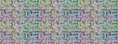 Raster Çiçek İllüstrasyonu güzel tekstil. Tarafsız renklerde etnik çiçeklerle kusursuz bir desen..