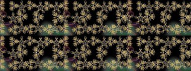 Çiçeksel çizim kalıbının yansıması. Vadinin çiçekleri siyah renklerde.