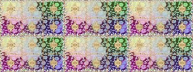 Altın çiçekli, pürüzsüz desen. Tarafsız ve bej renklerde altın bir element. Barok tarzında altın çiçekli süs. Damask arkaplanı.