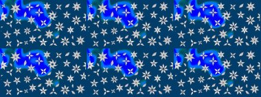 Çiçekli çiçek deseni, suluboya. Renkli Bahar Teması eskiz kalıbı. Düz Çiçek Elementleri Tasarımı. Raster illüstrasyonu. Mavi renkte çiçekler.