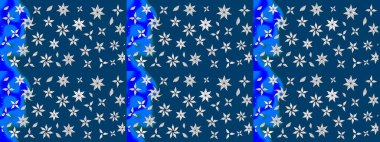 Mavi renkli mavi papatya deseni. Mavi renklerde. Raster illüstrasyonu.