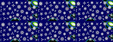 Mavi renkli çiçekler. Çiçekli karalama şeklinde Raster çiçek deseni. Yumuşak, bahar çiçekli arka plan.