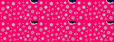 Motley illüstrasyonu. Küçük renkli çiçekler. Çiçekli yaz çiçekleri. Robot resim. Moda baskıları için zarif bir şablon. Küçük çiçekte şirin desenler.