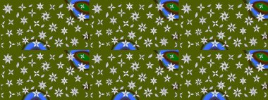 Vadinin yeşil renkli çiçekleri. Raster çiçek desenleri çiziyor..