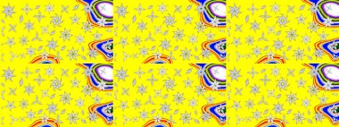 Sarı renkli çiçekler. Raster illüstrasyonunda çiçek deseni çizimi.