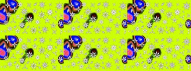 Yumuşak, bahar çiçekli arka plan. Yeşil renkli çiçekler. Raster çiçek desenli ve çiçekli..