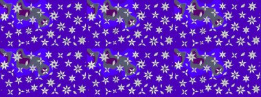 Küçük çiçekteki sevimli çiçek deseni. Mor renkte çiçekler.