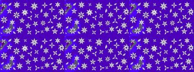 Düz Çiçek Elementleri Tasarımı. Raster Illustrasyon 'daki Çiçek Deseni' nin son moda çizimi. Güzel kumaş deseni. Renkli Yaz Teması çizim şablonu.