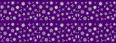 Raster illüstrasyonundaki çiçek desenli çizim. Mor renkte çiçekler.