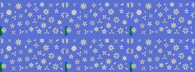 Güzel kumaş deseni. Raster suluboya deseni, narin çiçekler, mavi çiçekler, tebrik kartı şablonu..