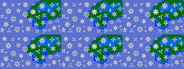 Suluboya, elle çizilmiş. Vadinin mavi renkli çiçekleri. Raster - stok. Taslak arkaplan deseni.