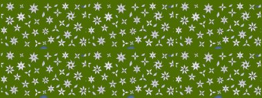 Raster illüstrasyonundaki çiçek desenli çizim. Renkli Bahar Teması eskiz kalıbı. Düz Çiçek Elementleri Tasarımı. Süslü kumaş deseni.