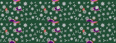 Raster Hip kumaş deseni. Eskiz Vintage Çiçek Deseni.