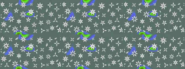 Raster illüstrasyonundaki çiçek desenli çizim. Tarafsız renklerde çiçekler.