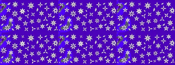 Düz Çiçek Elementleri Tasarımı. Raster Illustrasyon 'daki Çiçek Deseni' nin son moda çizimi. Güzel kumaş deseni. Renkli Yaz Teması çizim şablonu.