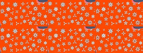 Renkli Bahar Teması eskiz kalıbı. Güzel çiçek deseni. Turuncu renkli çiçekler. Düz Çiçek Elementleri Tasarımı.