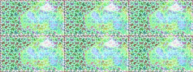 Mavi ve nötr renkte resim. Raster illüstrasyonu. Moda Kumaşı Tasarımı. Kelebeklerle parlak, pürüzsüz desen.