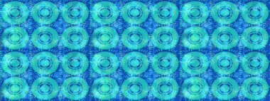 Yıldızlı ve düşen kar taneli sihirli mavi ve yeşil tatil soyut arka plan. Noel mavisi ve yeşiller. Raster illüstrasyonu.