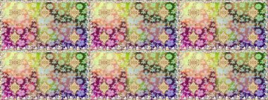 Raster illüstrasyonu. Kusursuz klasik raster altın desenli. Klasik klasik klasik arka plan. Tarafsız renklerde, altın elementlerle kusursuz desen. Geleneksel oryantasyon süsü.