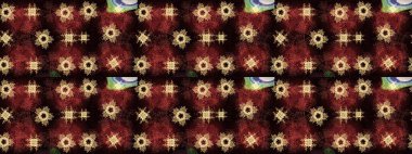 Kahverengi, siyah ve kırmızı renkte kar tanesinden yapılmış kış deseni. Kış konsepti Düz yatıyordu. Raster illüstrasyonu.