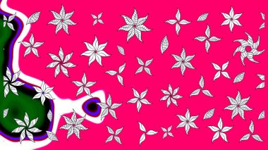 Şirin çiçek elementleri. Raster illüstrasyonu. Düz Çiçek Elementleri Tasarımı. Renkli Bahar Teması eskiz kalıbı. Çizim deseni Modaya uygun kumaş deseni.