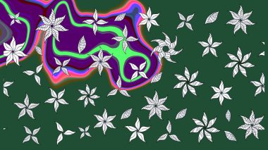 Parlak renkli çiçekli ve yeşil yapraklı harika bir çiçek deseni. Moda baskıları için zarif bir şablon. Halk tarzı. Modern çiçek arkaplanı.