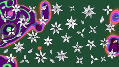 Yumuşak, yeşil renkli yaz çiçekleri. Raster deseni. Küçük çiçekteki sevimli çiçek deseni. Raster illüstrasyonu.