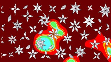 El çizimi Raster çizimi. Çizim çiçek deseni duvar kağıdı, web sitesi arka planı, ambalaj kağıdı, davetiye, broşür, afiş veya web sitesi için kullanılabilir. Parlak elementlerin.