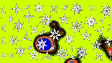 Organik elementler. Raster deseni. Botanik çizim kalıbı. Suluboya etkisi.