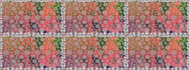 Sevimli çiçek raster deseni. Renkli Yaz Temalı Kusursuz Arkaplan. Düz Çiçek Elementleri Tasarımı. Modaya uygun kumaş deseni.