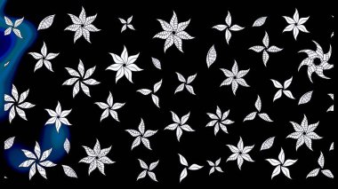 Siyah renkli çiçekler. Elle boyanmış suluboya resim çizimi çiçekler ve bitkiler.