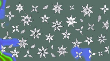 Tarafsız renklerde çiçekler. Raster illüstrasyonu. Çizim çiçek deseni duvar kağıdı için kullanılabilir.