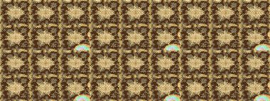 Çiçek desenli altın metal. Raster altın çiçek süsü brokar kumaş ve cam desenli. Kahverengi renkler ve altın elementler. Altın deseni çiz.