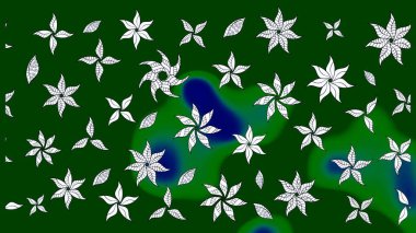 Raster illüstrasyonundaki çiçek desenli çizim. Düz Çiçek Elementleri Tasarımı. Renkli Bahar Teması eskiz kalıbı. Süslü kumaş deseni.