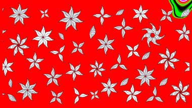 Kırmızı renkte bitkilerden oluşan parlak çiçekli çizim deseni.