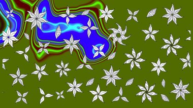 Raster Şirin kumaş deseni. Eskiz klasiği. Renkli Bahar Teması eskiz kalıbı. Düz Çiçek Elementleri Tasarımı.