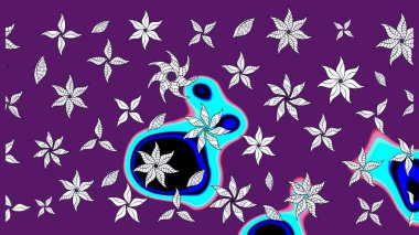 Şirin çiçekler. Çizgi çizimi kalıbı. Raster Moda kumaş deseni.