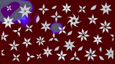 Çiçeksel elementlerle süslenmiş zarif raster dokusu. Parlak çiçekli kırmızı renkler üzerinde soyut çizim deseni. Küçük çiçekte şirin bir çiçek deseni var..