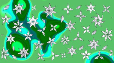 Organik elementler. Raster deseni. Suluboya etkisi. Botanik çizim deseni.