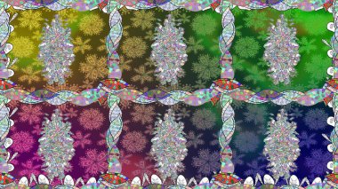 Raster illüstrasyonu. Yeşil renklerde çiçeksiz. Yeşil renkli çiçekler. Çiçek deseni. Şatafatlı bahar bahçesi dokusu.