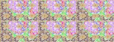 Klasik altın desenli eskiz. Raster illüstrasyonu. Tarafsız renkler ve altın elementler üzerine altın eskiz deseni. Tekrarlayan ögelerle soyut arkaplan Raster.